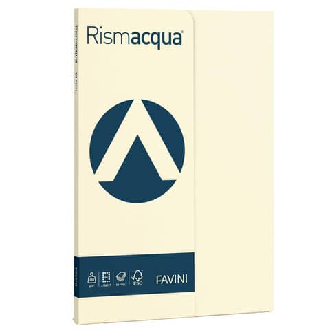Carta colorata Favini Rismacqua colori tenui 200 g/m² A4 avorio 110 Risma da 50 fogli – A69Q544
