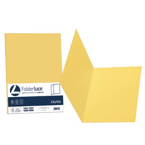 Cartellina semplice Favini FOLDER S cartoncino Simplex Luce&Acqua 200 g/m² 25x34cm giallo 53 conf.50 – A50B664