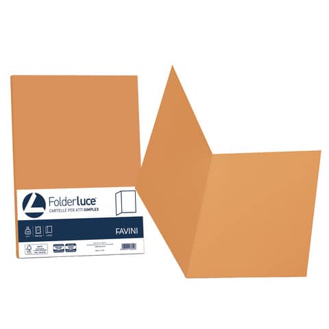 Cartellina semplice FAVINI FOLDER S cartoncino Simplex Luce&Acqua 200 g/m² 25x34cm arancio 56  conf.50 – A50E664