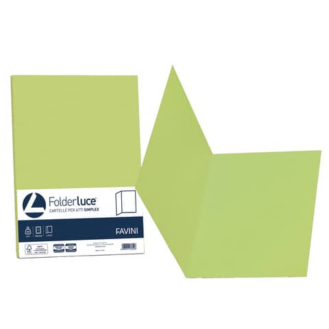 Cartellina semplice FAVINI FOLDER S cartoncino Simplex Luce&Acqua 200 g/m² 25x34cm pistacchio 54  conf.50 – A50M664