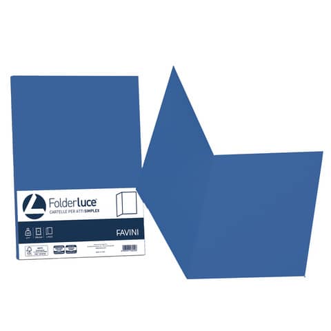 Cartellina semplice Favini FOLDER S cartoncino Simplex Luce&Acqua 200 g/m² 25x34cm blu 62 conf.50 – A50K664