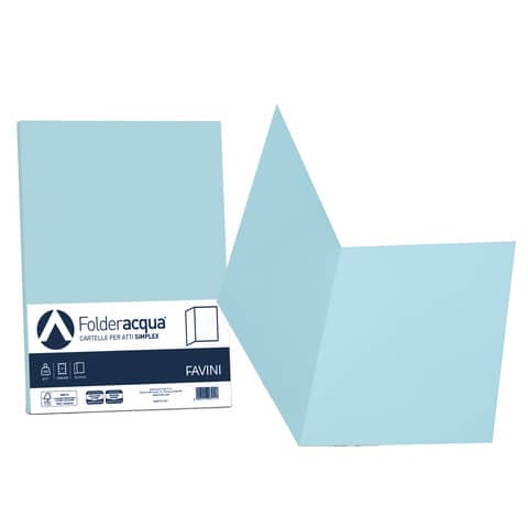 Cartellina semplice FAVINI FOLDER S cartoncino Simplex Luce&Acqua 200 g/m² 25x34cm celeste 08  conf.50 – A50T664