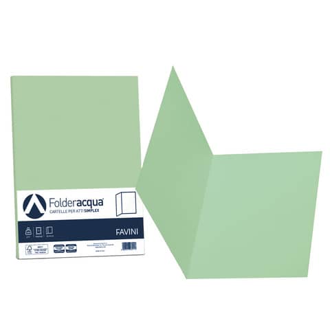 Cartellina semplice Favini FOLDER S cartoncino Simplex Luce&Acqua 200 g/m² 25x34cm verde 09 conf.50 – A50P664