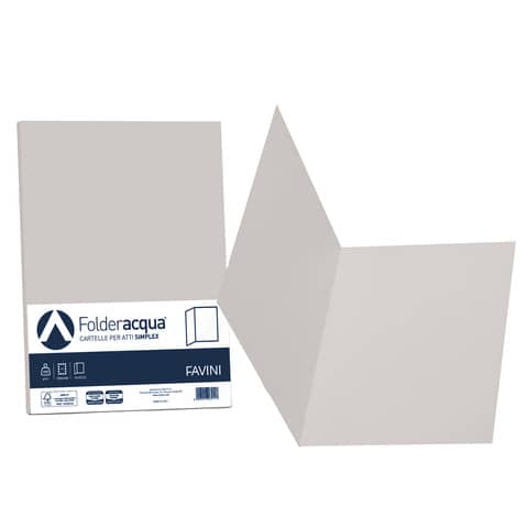 Cartellina semplice FAVINI FOLDER S cartoncino Simplex Luce&Acqua 200 g/m² 25x34cm ghiaccio 12  conf.50 – A50U664
