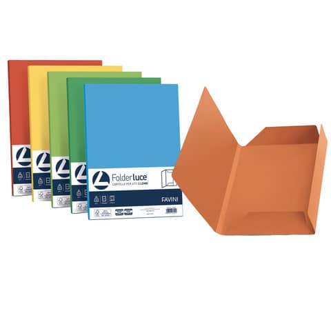 Cartellina 3 lembi Favini FOLDER 3L Luce&Acqua 200 g/m² 24,5×34,5cm mix 5 colori conf.25 – A50X434
