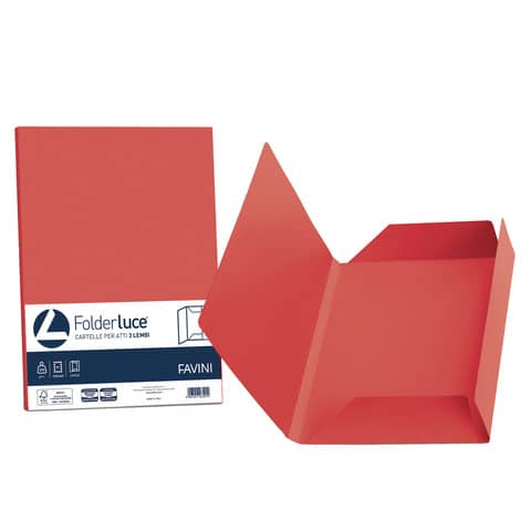 Cartellina 3 lembi Favini FOLDER 3L Luce&Acqua 200 g/m² 24,5×34,5cm scarlatto 61 conf.25 – A50C434