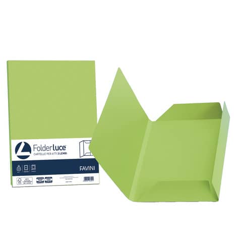 Cartellina 3 lembi Favini FOLDER 3L Luce&Acqua 200 g/m² 24,5×34,5cm pistacchio 54 conf.25 – A50M434