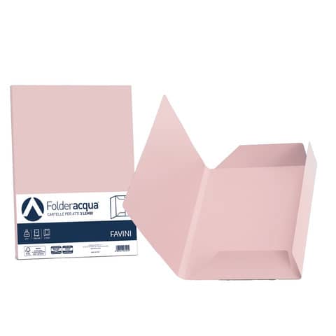 Cartellina 3 lembi Favini FOLDER 3L Luce&Acqua 200 g/m² 24,5×34,5 cm rosa 10  conf.25 – A50S434