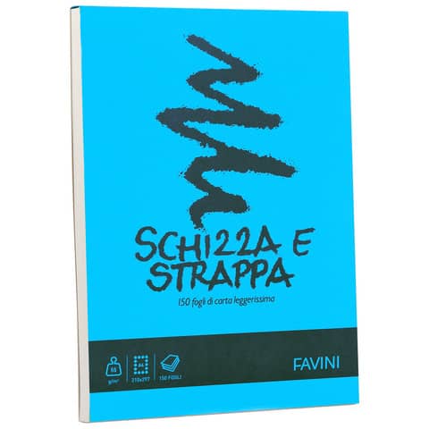 Album da disegno Favini SCHIZZA&STRAPPA in carta naturale liscia 50 g/m² 21×29,7 (A4) -150fg – A200704
