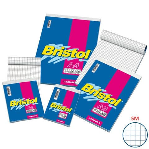 Blocco punto met. Blasetti BRISTOL copertina patinata 115 gr quad. 5 mm A4 21X29,7 cm – 1034