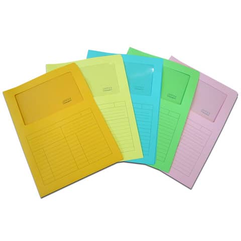 Cartellina con finestra Blasetti SINTEX aperta su due lati carta 120 g/m² 22×31 cm rosa  conf. da 50 – 0574