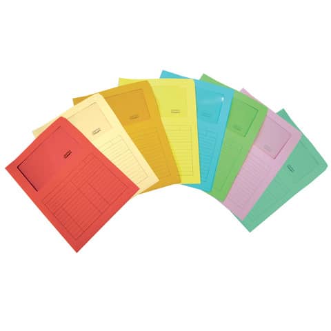Cartellina con finestra Blasetti SINTEX aperta su due lati carta 120 g/m² 22×31 cm rosso  conf. da 50 – 0581
