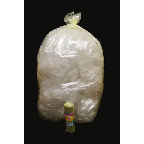 Sacchi immondizia per rifiuti inorganici Rolsac 97 L 70×110 cm – 22 µm giallo – rotolo da 10 pezzi – 10467