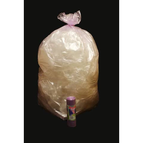 Sacchi immondizia per rifiuti inorganici Rolsac 97 L 70×110 cm – 22 µm viola – rotolo da 10 pezzi – 10468