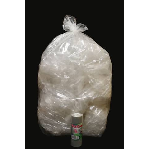 Sacchi immondizia per rifiuti inorganici Rolsac 97 L 70×110 cm – 22 µm trasparente – rotolo da 10 pezzi – 10469