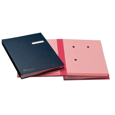 Libro firma 18 intercalari FRASCHINI 24×34 cm similpelle con porta etichetta intercambiabile rosso – 618-D-DR