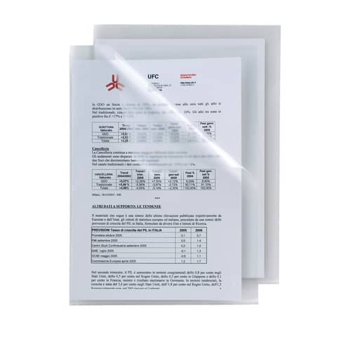 Cartelline a L in PP Sei Rota Poli 150 A4 trasparente – alto spessore – conf. 50 pezzi – 662303