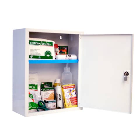 Armadietto Pronto Soccorso PVS 2 vani – 1 ripiano interno bianco – metallo – 2 persone – cps522