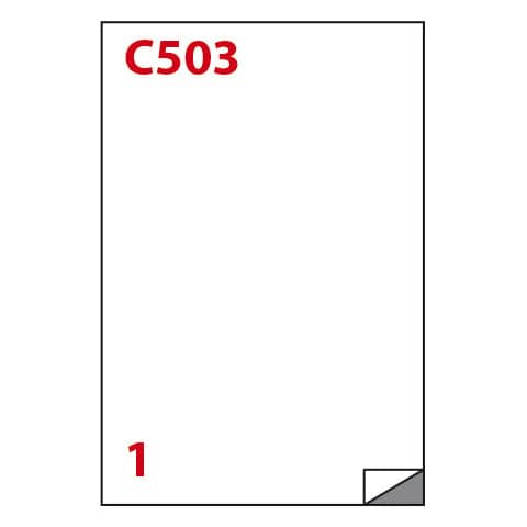 Etichette bianche MARKIN Copiatabu colla permanente 210×297 mm senza margine – 1 x foglio cf. 100 ff X210C503