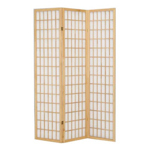 Paravento a 3 ante Serena Group in legno e carta di riso faggio 130,5×178 cm NY1002-3
