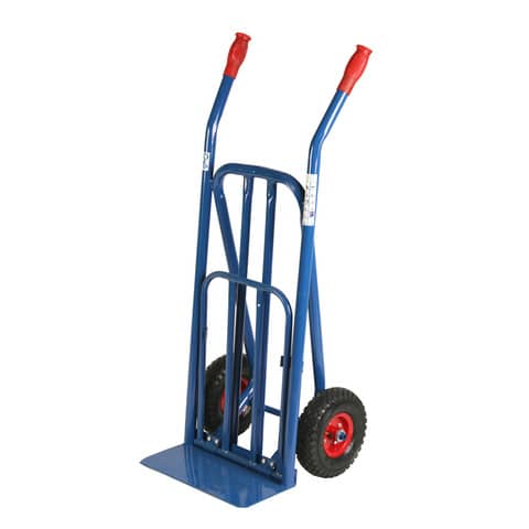 Carrello in acciaio Serena Group con doppio manico 90x44x118 cm blu con pala di carico – portata 120 kg – HT4024R