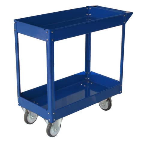 Carrello in acciaio Serena Group a 2 ripiani blu 84x41x82 cm – portata 100 kg TC4102