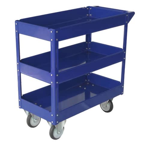 Carrello in acciaio Serena Group a 3 ripiani blu 84x41x82 cm – portata 100 kg TC4103
