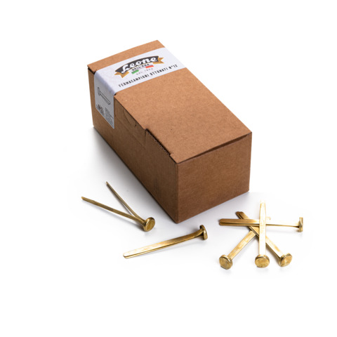 Fermacampioni Leone Dell’Era in acciaio testa bombata N. 12 70 mm ottone scatola da 100 pz. – FC12
