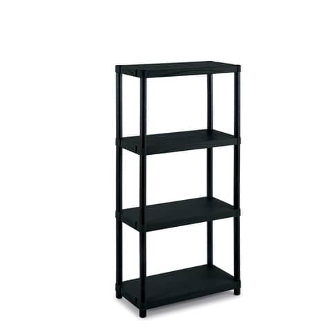 Scaffale a 4 ripiani TERRY Modulo 3060S/4 60x30x132 cm nero 1001610