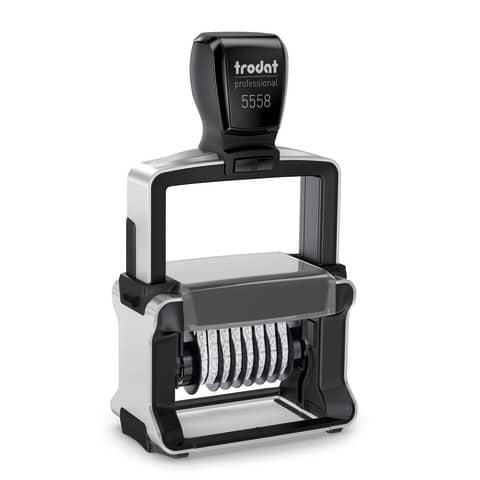 Numeratore autoinchiostrante a 8 cifre TRODAT PROFESSIONAL 5558 4.0 in acciaio nero – 120198