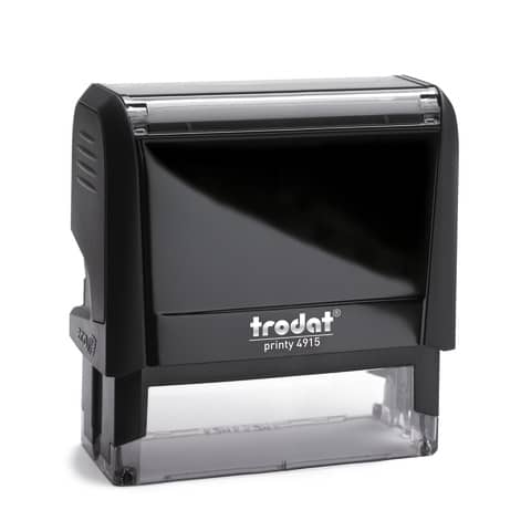 Timbro autoinchiostrante personalizzabile a 7 righe TRODAT PRINTY 4915 in plastica 70×25 mm nero – 47587