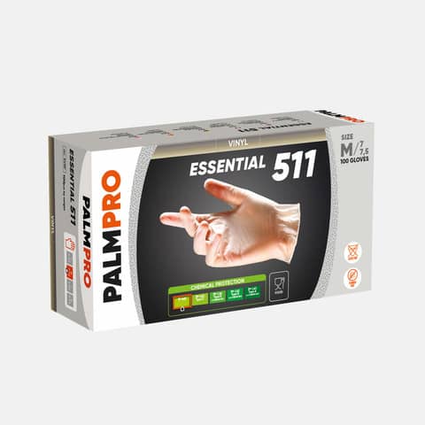 Guanti monouso in vinile Icoguanti per laboratorio/cosmetica – taglia M – DPI Cat. I – conf. 100 pezzi – EVSP/M