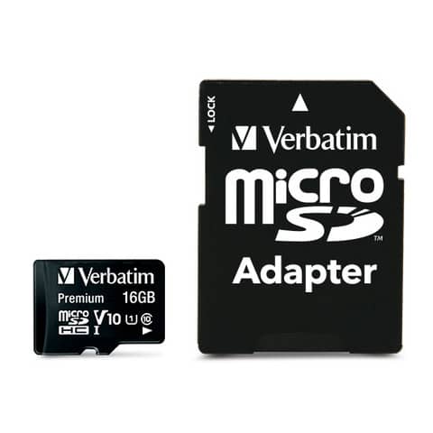 Flash memory card Verbatim micro sdhc – classe 10 con adattatore 16 GB 44082