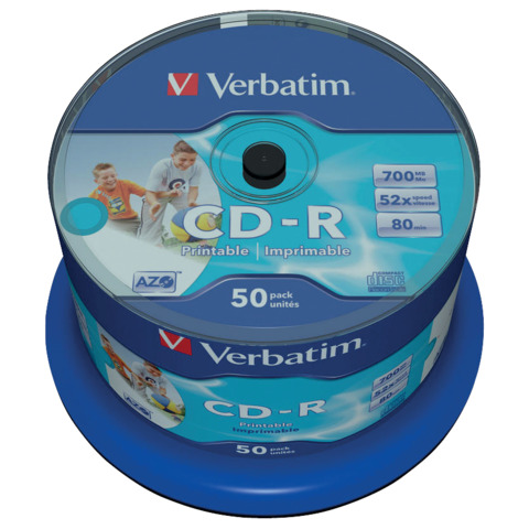 CD-R AZO Verbatim 52x 700 MB spindle case da 50 cd – 43438