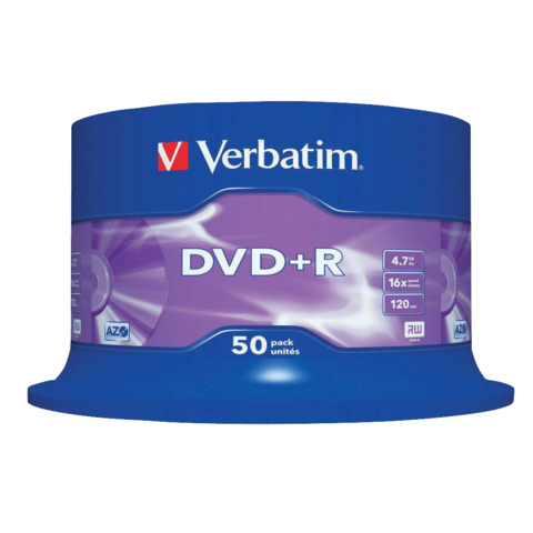 DVD+R Verbatim 16x 4,7 GB Spindle Case da 50 dvd – 43550