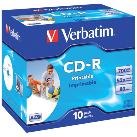 CD-R AZO Verbatim 52x 700 MB jewel case da 10 cd – 43325