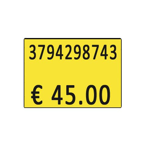 Etichette per prezzatrice Printex f.to 26×19 mm giallo removibili conf 10 rotoli da 600 etich. – B10/2619/FRG