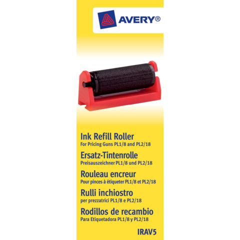 Rulli inchiostro per prezzatrici Avery mod. PL 1/8 e PL 2/18 nero Conf. 5 pezzi – IRAV5