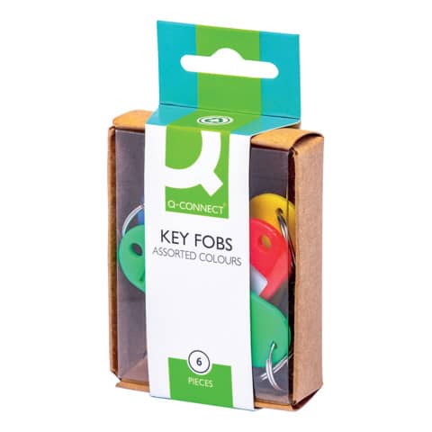Targhette portachiavi Q-Connect 5,8×2 cm plastica colori assortiti conf. da 6 – KF02036