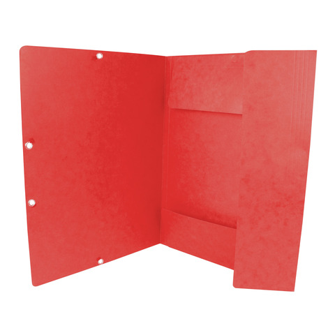 Cartellina a 3 lembi con elastico Q-Connect 24,3×32 cm cartoncino manilla 375 g/m² rosso – KF02165