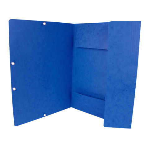 Cartellina a 3 lembi con elastico Q-Connect 24,3×32 cm cartoncino manilla 375 g/m² blu – KF02167