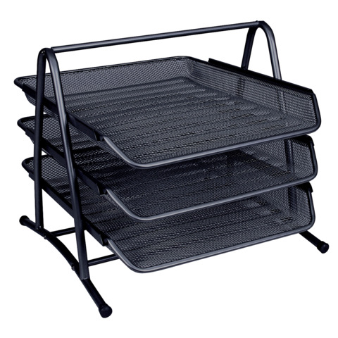Set 3 Vaschette portadocumenti Q-Connect 27,8×27,5×35 cm nero KF00823