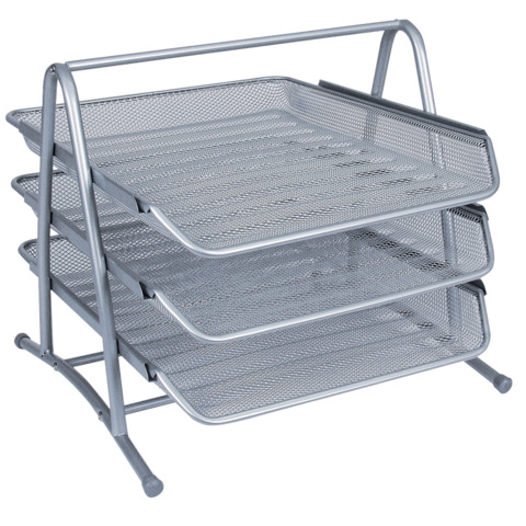 Set 3 Vaschette portadocumenti Q-Connect 27,8×27,5×35 cm silver KF00822