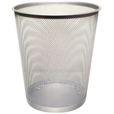 Cestino in metallo Q-Connect 19 l h 34,5 cm x diametro 29,5 cm argento KF00849