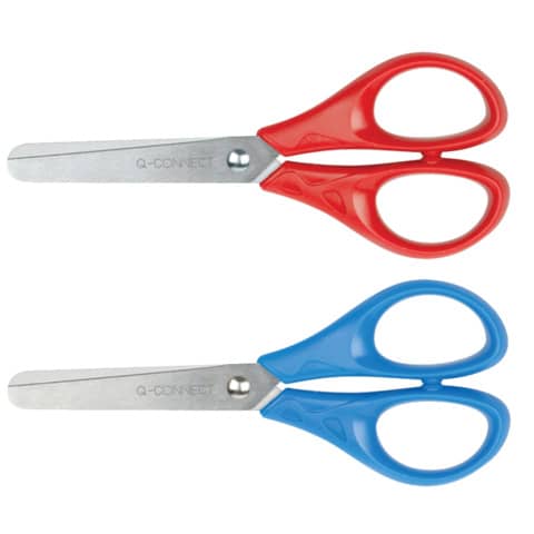 Forbici per découpage Q-Connect acciaio punta rotonda colori assortiti rosso e blu 13 cm – KF15295