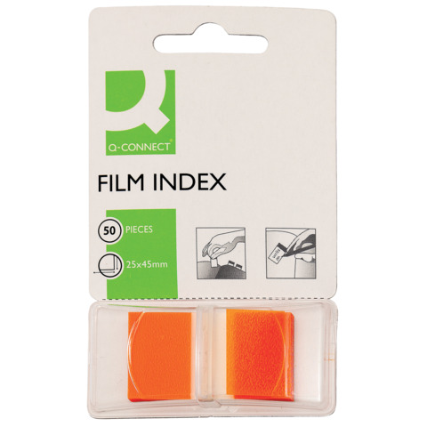 Segnapagina in blister Q-Connect 25×45 mm arancio blocchetto da 50 – KF03636