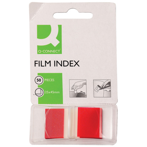 Segnapagina in blister Q-Connect 25×45 mm rosso blocchetto da 50 – KF03633