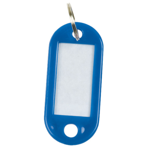 Targhetta portachiavi Q-Connect standard in plastica 5×2,2 cm blu Confezione da 10 pezzi – KF10872