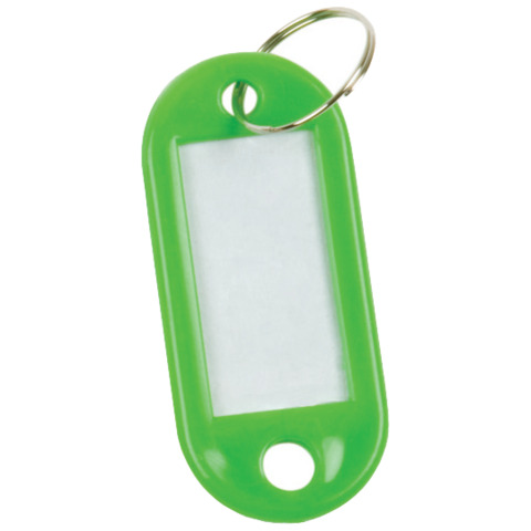 Targhetta portachiavi Q-Connect standard in plastica 5×2,2 cm verde Confezione da 10 pezzi – KF10871