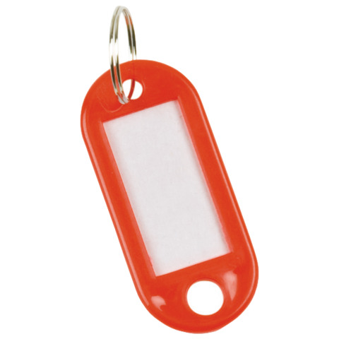 Targhetta portachiavi Q-Connect standard in plastica 5×2,2 cm rosso Confezione da 10 pezzi – KF10870